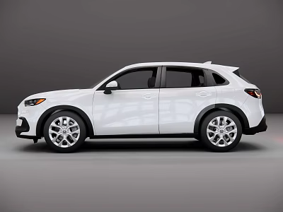 White SUV Car Exterior Showcasing Modern Design Sleek Body Lines And Silver Wheels 3d model