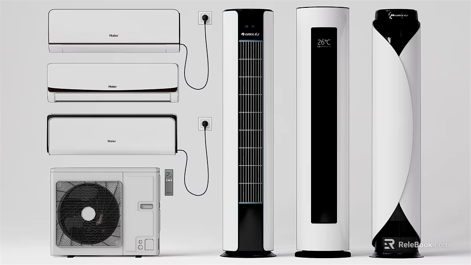 Modern Air Conditioners and Fans Including Wall Mounted Standing And Tower Models For Home Use 3d model 