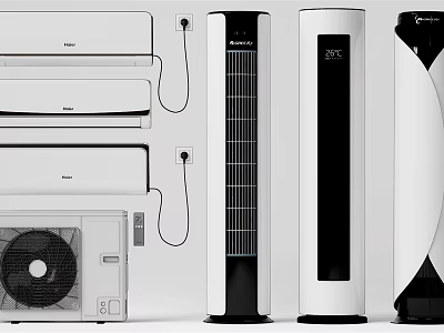 Modern Air Conditioners and Fans Including Wall Mounted Standing And Tower Models For Home Use 3d model