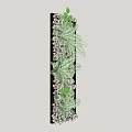 Vertical Living Wall Design with Various Green Plants and Decorative Foliage
