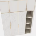 Sleek Modern White Wardrobe Interior Design With Multiple Doors And Open Shelves
