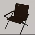 Brown Leather Leisure Chair with Metal Frame and Modern Sleek Design