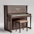 Elegant Dark Wooden Kingspury The Royal Touch Piano With Upholstered Bench