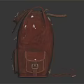 Stylish Vintage Leather Backpack With Multiple Pockets And Metal Buckles Design