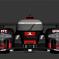 Black and red Le Mans prototype racing car with sleek aerodynamic design and number 1