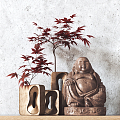 New Chinese Style Ornaments Combination Zen Buddha Sculpture Decoration Ornaments 3d model