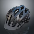 Modern Black Sports Helmet With Carbon Fiber Texture And Ventilation Holes