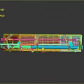 3D Model of Industrial Piping System With Green Yellow Components and Mechanical Structure