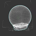 Blue Spherical Hat With Metal Base And Smooth Surface Design
