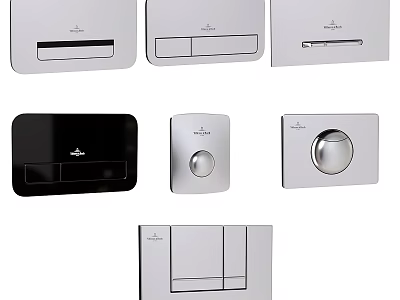 Various Styles Daily Washing Products In Silver And Black Modern Design Cases 3d model