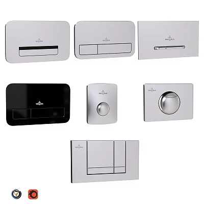 Various Styles Daily Washing Products In Silver And Black Modern Design Cases 3d model