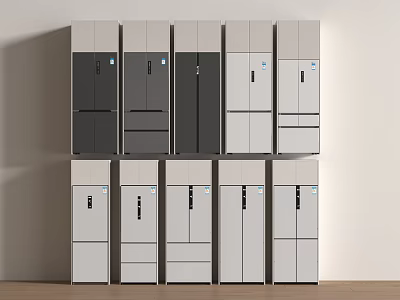 Refrigerator Zero Embedded Refrigerator French Refrigerator Cross Refrigerator Off Refrigerator Midea Refrigerator 3d model
