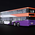 SBS Transit Double Decker Bus With Orange White And Purple Stylish Exterior