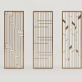 Modern Decorative Metal Partition Screens With Geometric Pattern Designs 3d model
