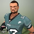 Man In Green Football Jersey With Number 12 Holding Helmet And White Pants