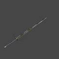 Classic Medieval Sword Featuring Crossguard Black Hilt and Sharp Metallic Blade 3d model