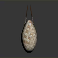 Woven Handbag with Brown Circular Handle and Metal Accents Beige Woven Texture Daily Life Accessory