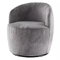 Modern Gray Single Sofa With Plush Fabric Curved Arms And Rounded Design 3d model