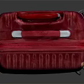 Red Suitcase With Colorful Mushroom Number Animal Stickers And Telescopic Handle Wheels