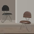 Elegant Modern Dining Chairs With Transparent Acrylic Frames And Leather Seats
