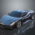 Silver Sports Car With Sleek Modern Design And Large Alloy Wheels On Reflective Surface