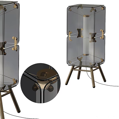 Light Luxury Table Lamp Cube Glass Table Lamp 3d model