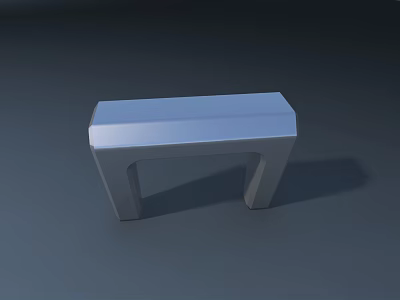 Modern Light Gray Stool With Sleek Lines And Smooth Surface Design 3d model