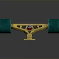 High Performance Green Wheels Skateboard Truck With Gold Frame And Sturdy Design