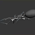 Mechanical Spider With Metallic Body Blue Glowing Accents And Sharp Legs