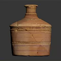 Ancient Handcrafted Terracotta Clay Jar Featuring Decorative Patterns Weathered Surface And Lid