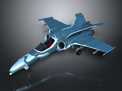 Futuristic Blue Cosmic Spacecraft Model With Detailed Aerospace Design Features 3d model