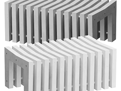 Modern Geometric Floor Design With White And Gray Modular Planks Arrangement 3d model