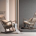 Quiet Rocking Chair Leisure Chair Recliner 3d model