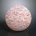 Round Brick Sphere Constructed With Red And Orange Textured Bricks
