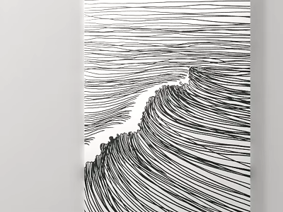 Abstract Black White Line Art With Flowing Wave Pattern For Wall Decor 3d model
