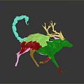 Mythical Deer Creature With Scorpion Tail And Metallic Biomechanical Design