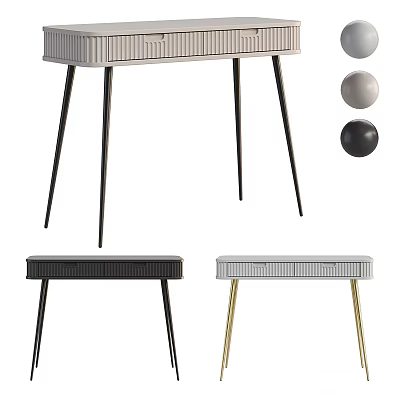 Sleek Modern Dressing Table With Black Gold Legs And Various Color Options 3d model