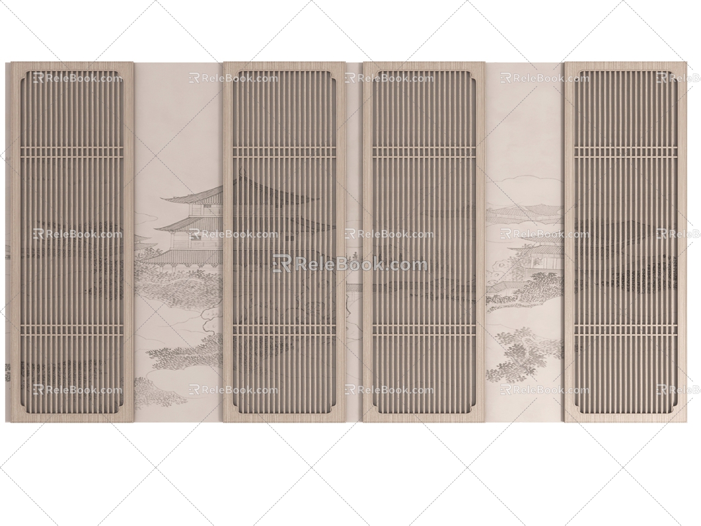 New Chinese Grille 3d model