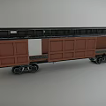 Vintage Brown Train Carriage With Wooden Exterior Windows And Metal Wheels