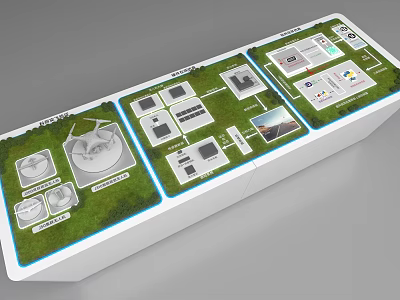 Sand Table Model With Architectural Layout Green Areas And Building Designs 3d model