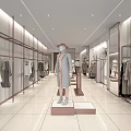 Modern Elegant Clothing Store Interior With Clothing Racks Sofa Mirrors Plants And Front Desk