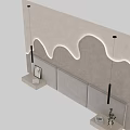 Modern Interior Wall Decor With Gray Wavy Design Mirror Shelf And Green Plant Accents