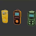 Three Colorful Handheld Portable Computer Devices Featuring Display Screens And Control Buttons