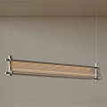 Modern Linear Chandelier With Metal Frame And Hanging Striped Lighting Design
