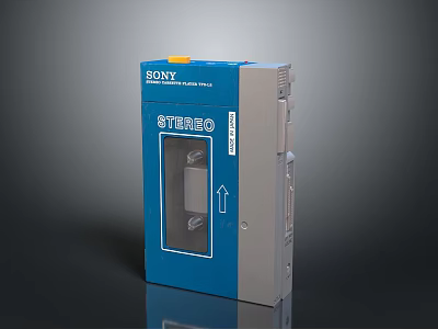 SONY Electronic Electrical Device Blue Gray Distribution Box With Transparent Window And Indicator Arrow 3d model