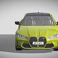 Yellow BMW M4 Two Door Coupe With Black Roof And Sporty Design