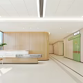 Modern Hospital Outpatient Clinic Interior With Service Counters And Signage