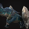 Colorful Decorative Rhinoceros Sculptures With Various Textures And Artistic Designs