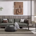 Modern sofa coffee table combination 3d model