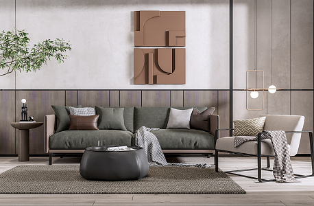 Modern sofa coffee table combination 3d model